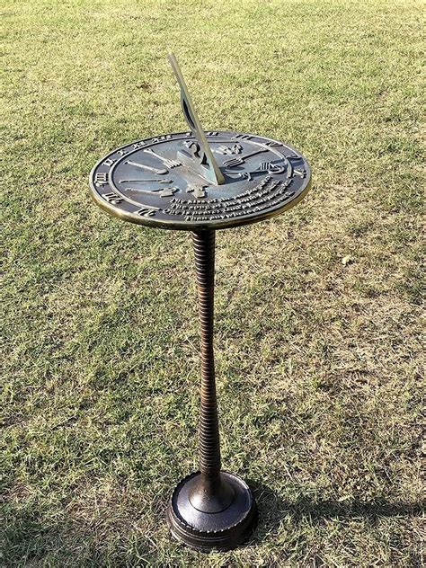 Amazon.com: REDSKY TRADER Garden Sundials Pedestal Display Stand Indoor Outdoor Round Sundial ...