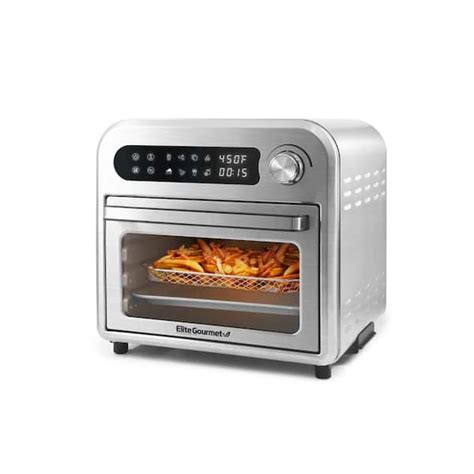 Elite Gourmet 10 Qt. Stainless Steel Air Fryer Oven with Basket EAF1010D - The Home Depot