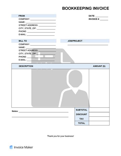 Bookkeeping Service Invoice Template | Invoice Maker