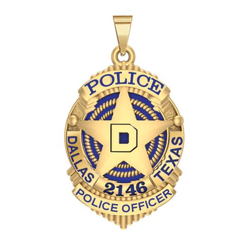 Personalized Dallas,Texas Police Badge with Your Rank, and Number - PG101707