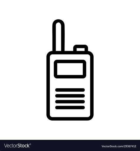 Army walkie-talkie icon isolated contour Vector Image