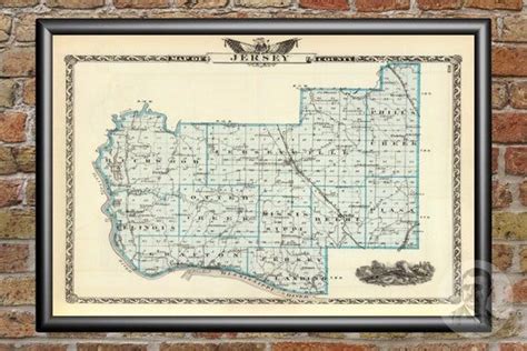 Jersey County IL Map 1876 Old Map of Jerseyville Illinois - Etsy ...