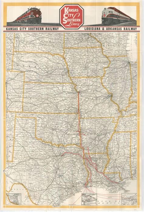 Map of Kansas City Southern Railway Louisiana & Arkansas Railway and Connections | Curtis Wright ...