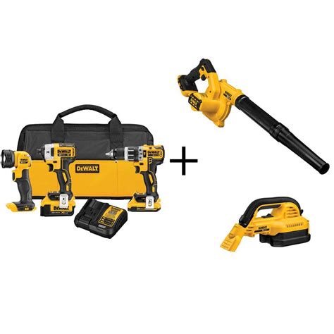 DEWALT 20-Volt MAX XR Lithium-Ion Brushless Compact Cordless Combo Kit ...