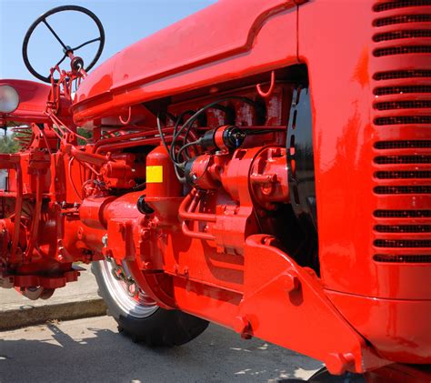 Classic Red Tractor Engine Free Stock Photo - Public Domain Pictures