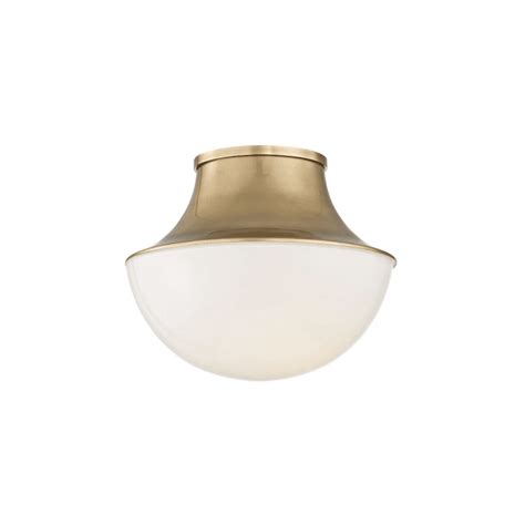 Hudson Valley Lighting 9411-AGB Aged Brass Lettie Single Light 11" Wide Integrated LED Flush ...