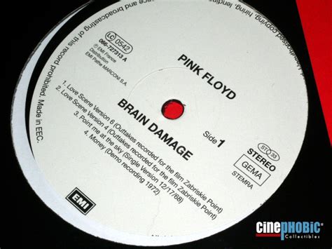 CINEPHOBIC: PINK FLOYD "Brain Damage" (Promo vinyl 12" Limited to 15 ...