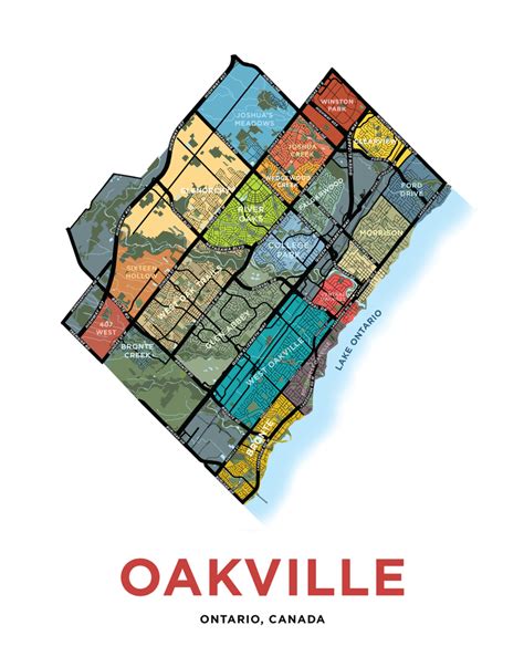 Oakville Neighbourhoods Map Print – Jelly Brothers