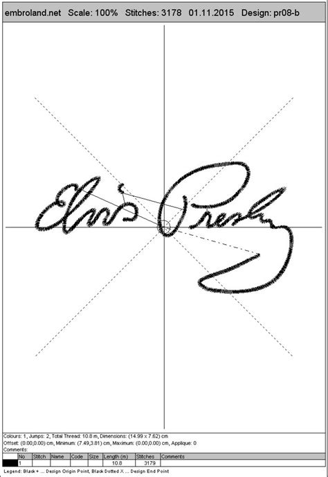 Elvis Presley signature Machine Embroidery Design Instant | Etsy