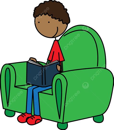 Happy Kid Reading Chair Reading Child Vector, Chair, Reading, Child PNG and Vector with ...