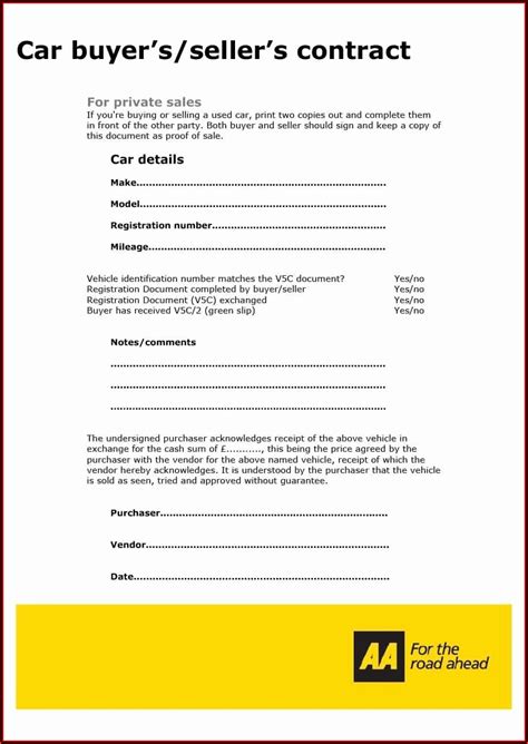 Car Sale Agreement Template - Template 2 : Resume Examples #Pw1gB4l8YZ