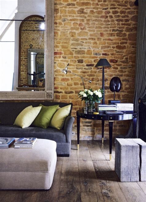 Pin by Kathryn James on Interiors | Brick wall living room, Interior design with brick walls ...