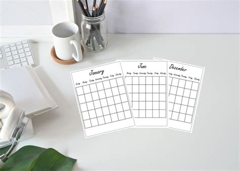 Blank Calendar Printable Printable Calendar Planner Organizer Printable ...