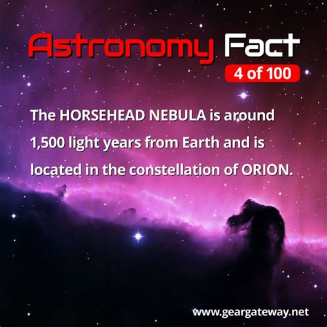 ⭐ Astronomy Fact 4 of 100 - The horsehead nebula is around 1,500 light years from Earth and is ...