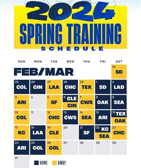 Brewers Spring Training 2024 Schedule - viv lynnet