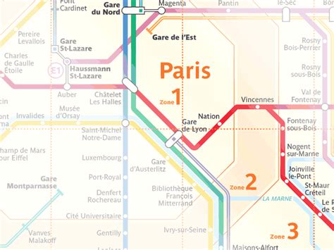 Paris Transportation Zone Map - Paris by Train