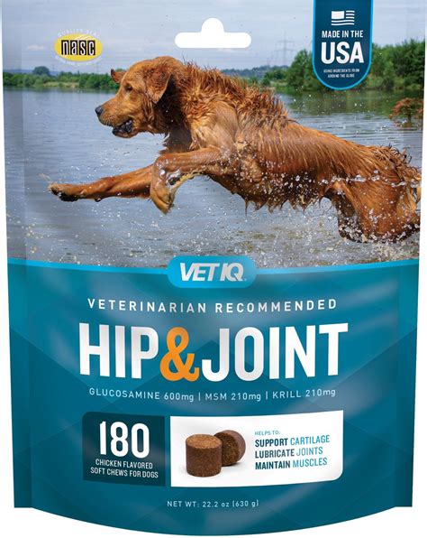 VETIQ Maximum Strength Hip & Joint Soft Chew Joint Supplement for Dogs ...