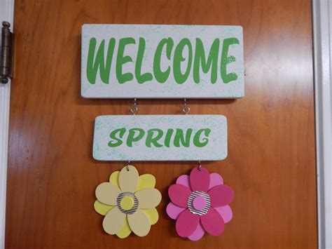 Spring Flowers Welcome Sign - Etsy