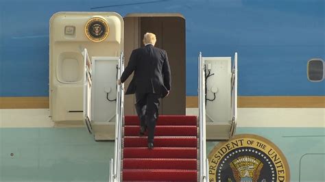 President Trump makes first trip on Air Force One | Scoop News | Sky News