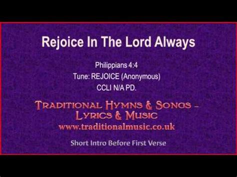 Rejoice In The Lord Always - Hymn Lyrics & Music Chords - Chordify