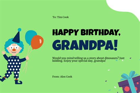 Funny Birthday Card For Grandpa Template - Edit Online & Download ...