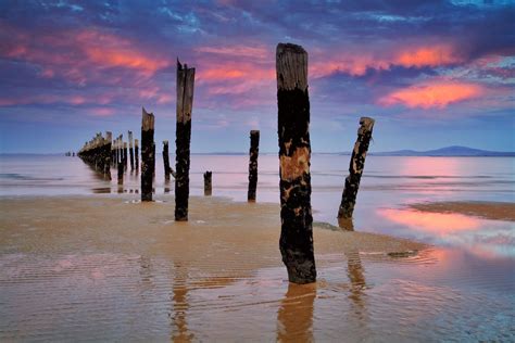 Old Pier at sunset, Bridport, TAS