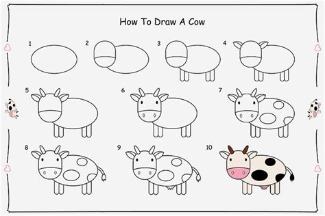 2 Easy Tutorials On How To Draw A Cow For Kids | Cute easy drawings, Cow drawing easy, Cool easy ...