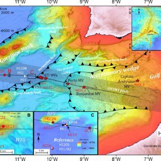 (A) Bathymetric map of the Horseshoe Abyssal Plain and Gulf of Cadiz ...