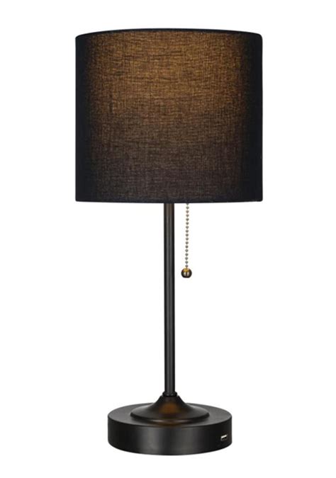 17" Black Table Lamp with USB port in base | Walmart Canada