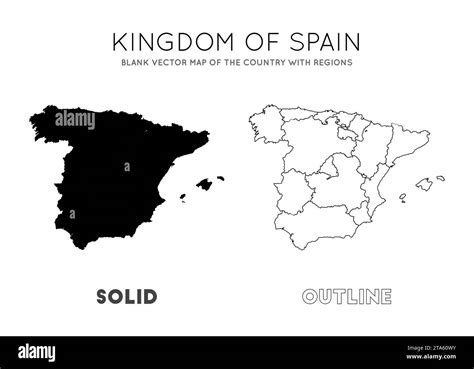 Spain map. Blank vector map of the Country with regions. Borders of Spain for your infographic ...