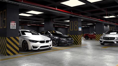 Car Parking Area 3D Model Vray Settings and PSD