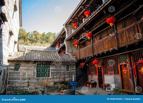 The Interior of Fujian Earthen Buildings. Hekeng Tulou Cluster, Tulou Prince Stock Photo - Image ...