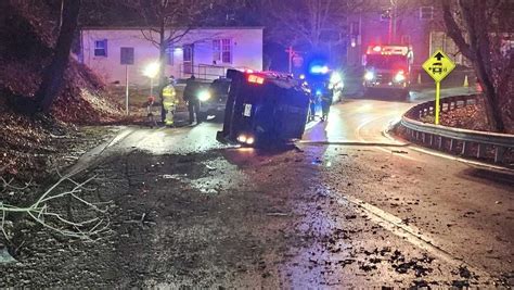 Vehicle ends up on its side following crash in South Park Township