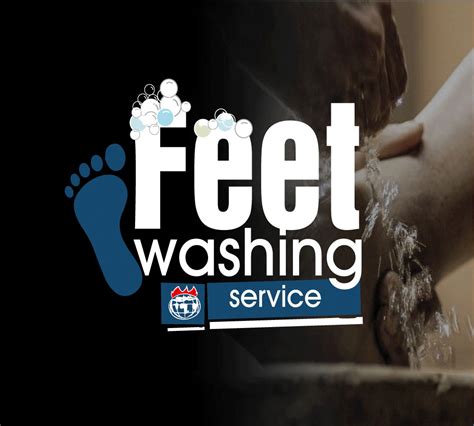 feet washing service logo with foot prints on the front and bottom, in ...