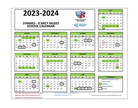 School Calendar & Important Info - Symmes Junior & D'Arcy McGee High Schools