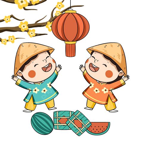 Vietnamese New Year Clipart Transparent PNG Hd, Cute Style Vietnamese New Year Festival ...