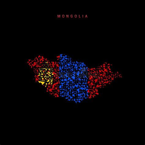 Mongolia Flag Map, Chaotic Particles Pattern in the Mongolian Flag ...