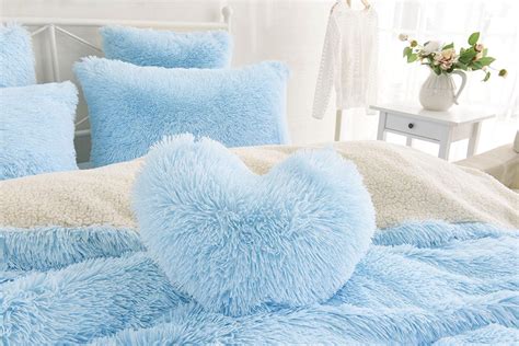 MOOWOO 1pc Faux Fur Throw Pillow,Sherpa Plush Fluffy, Solid Color ...