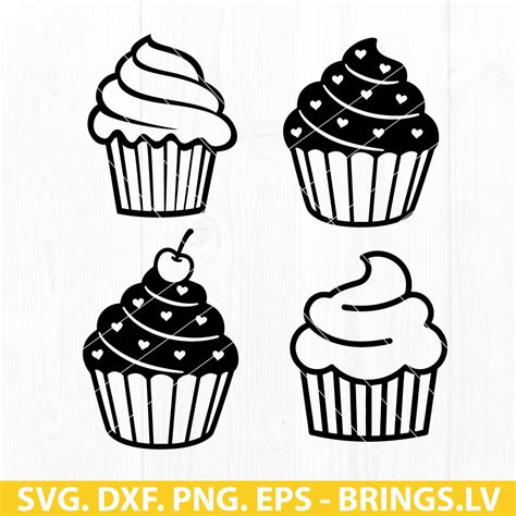 Cupcake SVG, Cupcake Clipart, Birthday SVG, Sweet SVG, Bakery SVG, PNG, DXF, EPS, Cutting Files ...