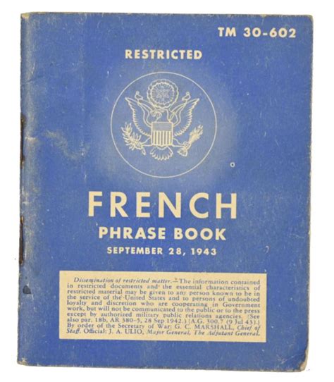 WorldWarCollectibles | US WW2 French Phase Book 1943