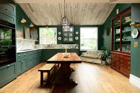 Victorian Green, Marble And Brass Kitchen Design - DigsDigs