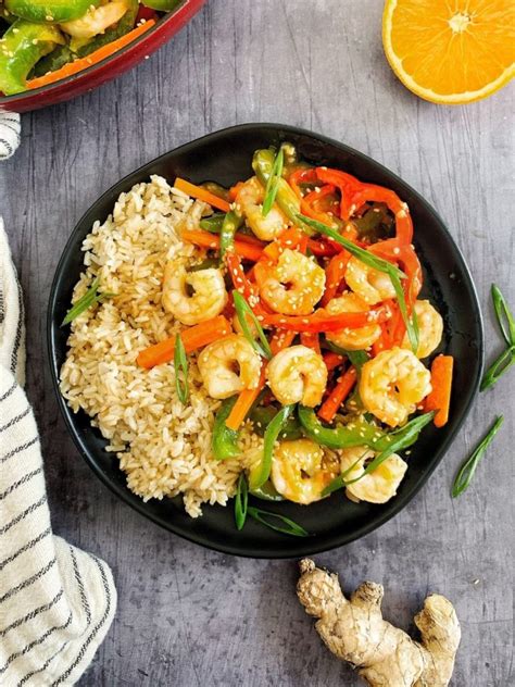 Honey Orange Shrimp w/Stir Fry Vegetables - The Oregon Dietitian