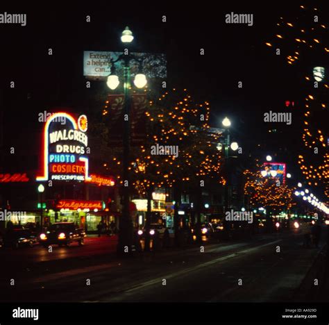 Walgreens shop lit up at night with Christmas decorations Canal Street ...