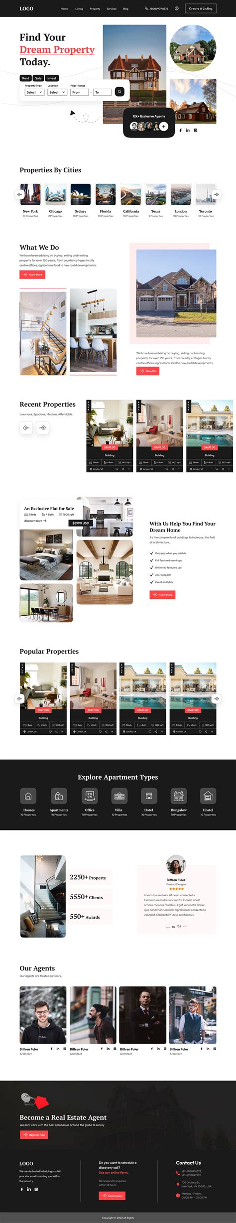 Real Estate Website Templates Design on Behance