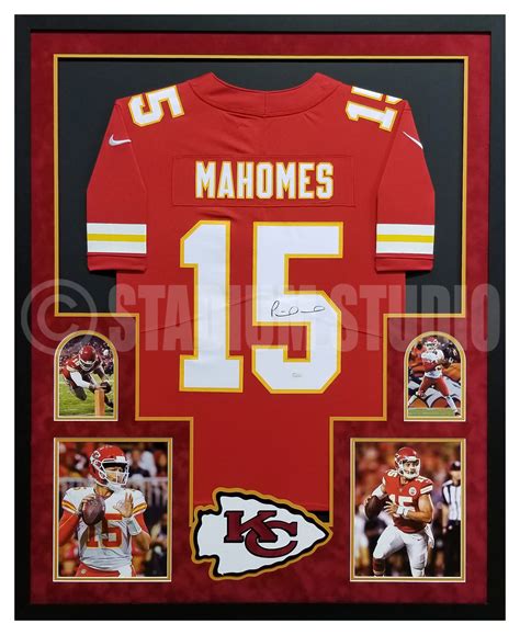 Patrick Mahomes Autographed Framed Chiefs Red Jersey - The Stadium Studio