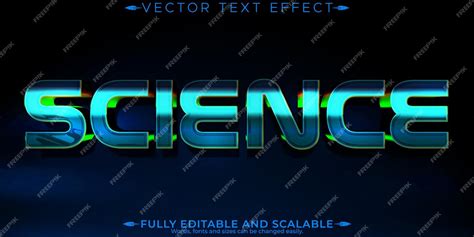 Free Vector | Science text effect editable space and robot customizable ...