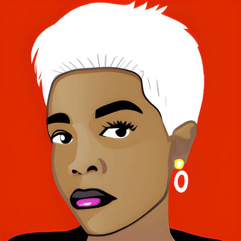 Black Woman with Platinum Pixie Cut · Creative Fabrica