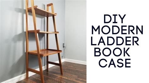 DIY Modern Ladder Bookcase build - YouTube