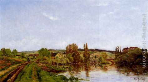 Hippolyte Camille Delpy Walking Along The River painting anysize 50% off - Walking Along The ...