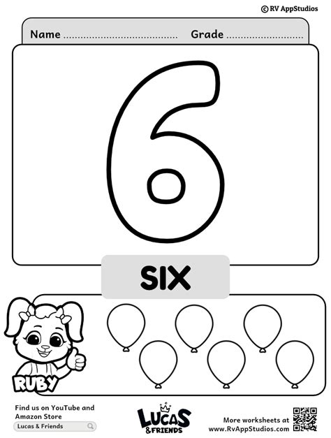 Six Coloring Page